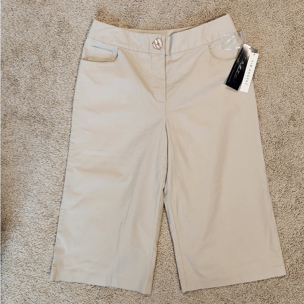 Kim Rogers Khaki Bermuda Shorts Stretch Cotton Blend Size 6